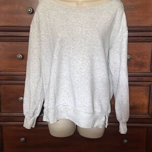 Womens Abercrombie + Fitch Gray Off-Shoulder Sweatshirt Sz Xsmall